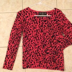 Collect If pink leopard cardigan